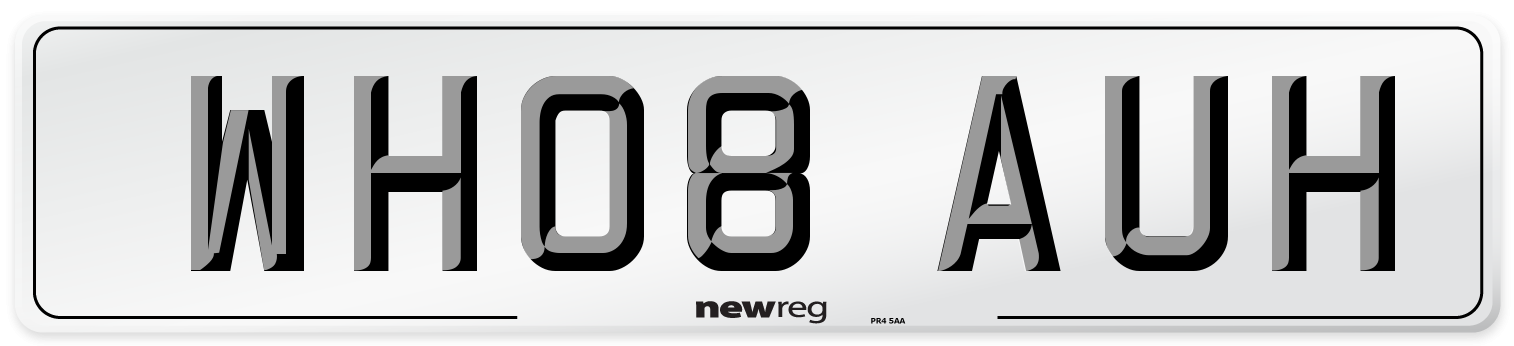 WH08 AUH Number Plate from New Reg